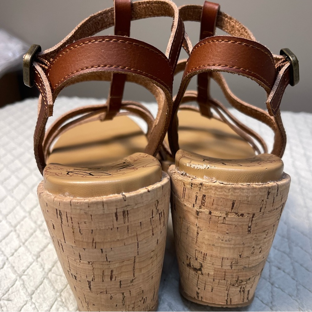 Brown Wedge Sandals - Picture 3 of 7